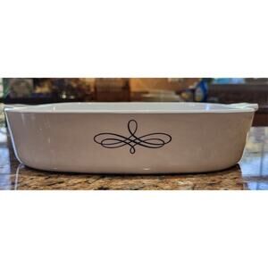 Corning Ware (Style) Black Trefoil Casserole 10 X 10